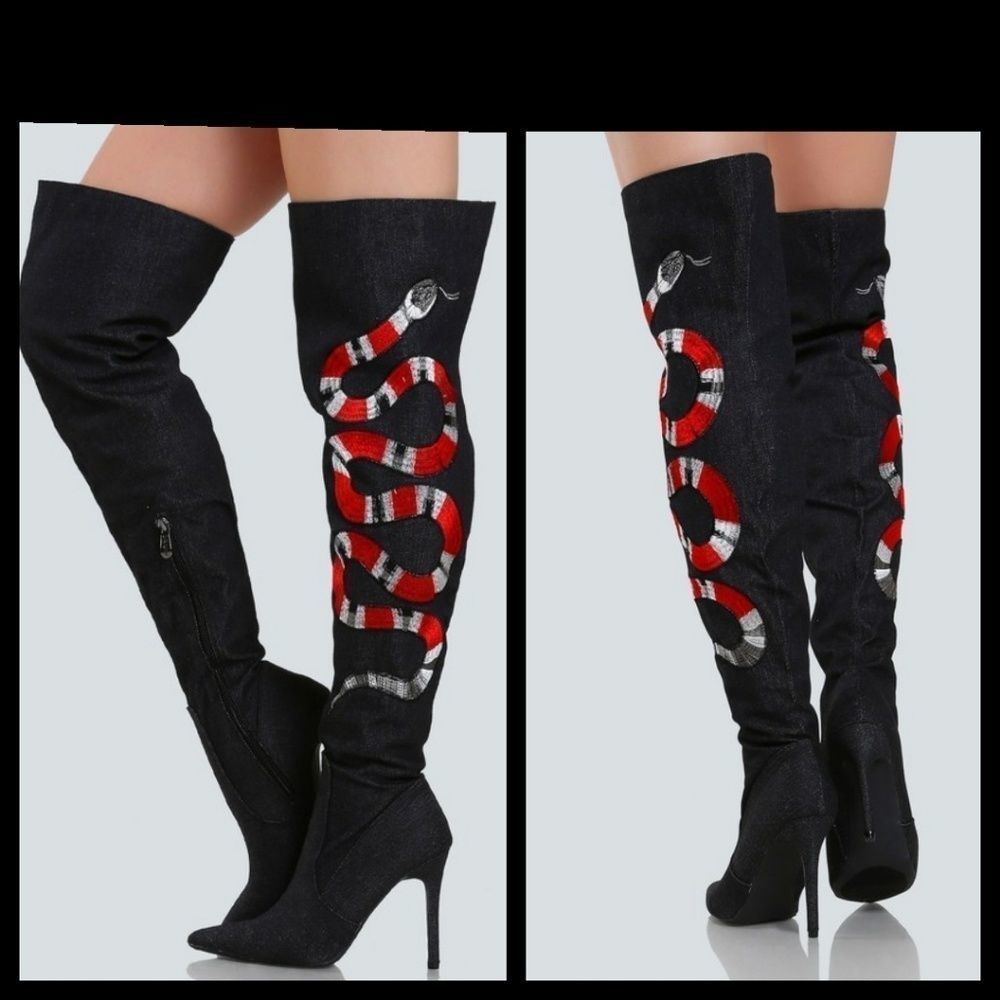 Beautiful Black Snake Boots